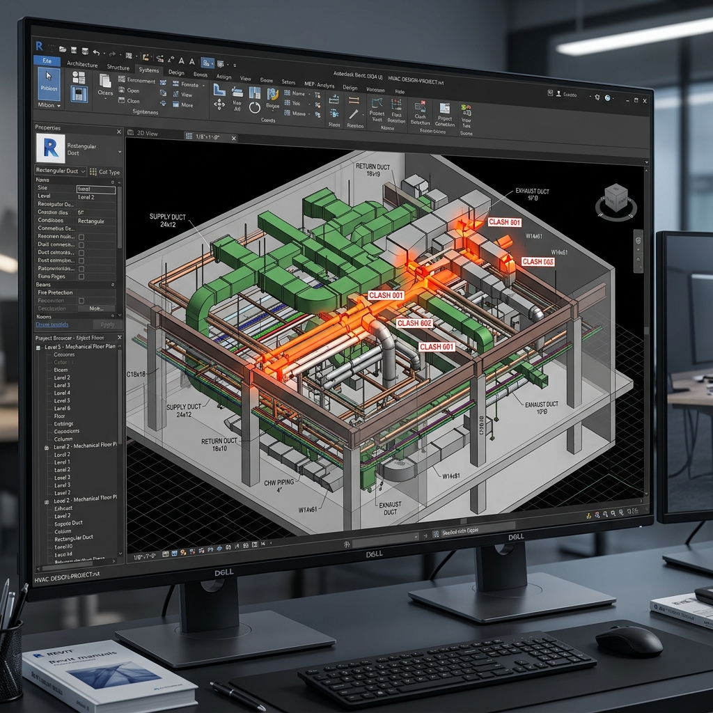 Modelo 3D BIM Revit de Climatização